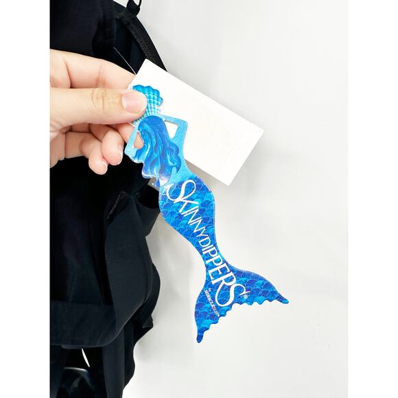 Skinny Dippers Jelly Beans Cinch Ruffle One Piece Swimsuit Black Size Medium NWT - Picture 6 of 6